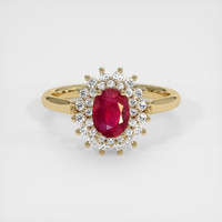 1.03 Ct. Ruby Ring, 14K Yellow Gold 1