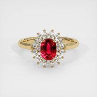 1.14 Ct. Ruby Ring, 14K Yellow Gold 1