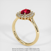 1.14 Ct. Ruby Ring, 14K Yellow Gold 2