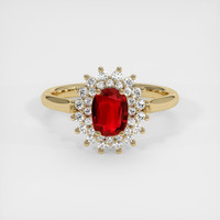 1.04 Ct. Ruby Ring, 14K Yellow Gold 1