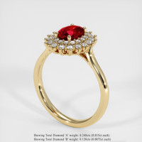 1.04 Ct. Ruby Ring, 14K Yellow Gold 2