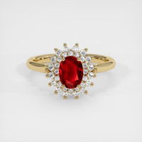 1.02 Ct. Ruby Ring, 14K Yellow Gold 1