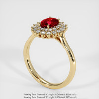 1.02 Ct. Ruby Ring, 14K Yellow Gold 2