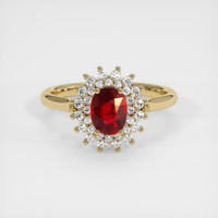 0.92 Ct. Ruby Ring, 14K Yellow Gold 1