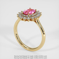 1.29 Ct. Padparadscha Sapphire Ring, 14K Yellow Gold 2