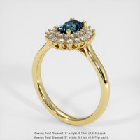 0.78 Ct. Sapphire Ring, 14K Yellow Gold 2