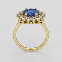 3.80 Ct. Blue Sapphire Ring, 18K Yellow Gold 3