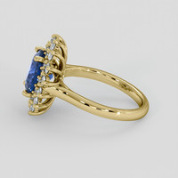 3.80 Ct. Blue Sapphire Ring, 18K Yellow Gold 4