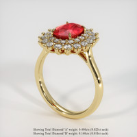 1.17 Ct. Ruby Ring, 18K Yellow Gold 2