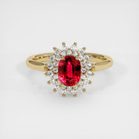 1.14 Ct. Ruby Ring, 18K Yellow Gold 1