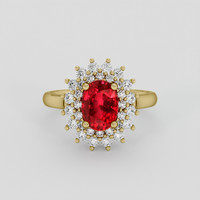 2.31 Ct. Ruby Ring, 18K Yellow Gold 1