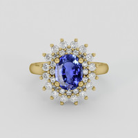 1.64 Ct. Blue Sapphire Ring, 18K Yellow Gold 1