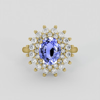2.51 Ct. Blue Sapphire Ring, 18K Yellow Gold 1