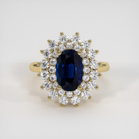 2.42 Ct. Blue Sapphire Ring, 18K Yellow Gold 1