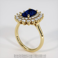 2.42 Ct. Blue Sapphire Ring, 18K Yellow Gold 2