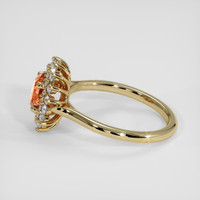 1.07 Ct. Padparadscha Sapphire Ring, 18K Yellow Gold 4