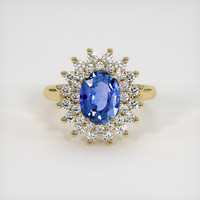1.24 Ct. Blue Sapphire Ring, 18K Yellow Gold 1