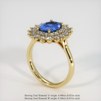 1.24 Ct. Blue Sapphire Ring, 18K Yellow Gold 2