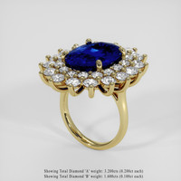 11.16 Ct. Blue Sapphire Ring, 18K Yellow Gold 2