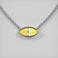 3.96 Ct. Yellow Sapphire Necklace, 14K White Gold 1