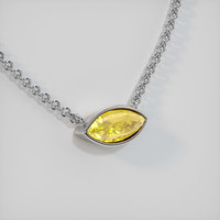 3.96 Ct. Yellow Sapphire Necklace, 14K White Gold 2