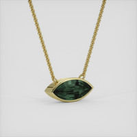 0.89 Ct. Green Sapphire Necklace, 14K Yellow Gold 2