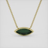 0.89 Ct. Green Sapphire Necklace, 14K Yellow Gold 4