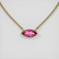 0.90 Ct. Sapphire Necklace, 18K Yellow Gold 1