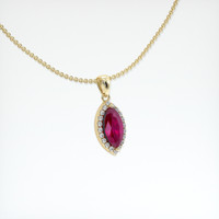 0.65 Ct. Ruby Pendant, 14K Yellow Gold 2
