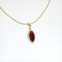 0.58 Ct. Ruby Pendant, 14K Yellow Gold 2