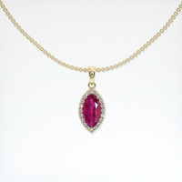 0.65 Ct. Ruby Pendant, 18K Yellow Gold 1