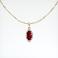 0.58 Ct. Ruby Pendant, 18K Yellow Gold 1