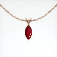 0.57 Ct. Ruby Pendant, 14K Rose Gold 1