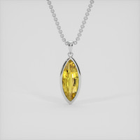2.50 Ct. Greenish Yellow Chrysoberyl Pendant, 10K White Gold 1