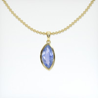 2.07 Ct. Blue Sapphire Pendant, 18K Yellow Gold 1