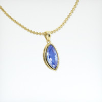 2.07 Ct. Blue Sapphire Pendant, 18K Yellow Gold 2
