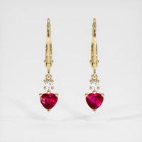 <span>1.12</span>&nbsp;<span class="tooltip-light">Ct.Tw.<span class="tooltiptext">Total Carat Weight</span></span> Ruby Earrings, 14K Yellow Gold 1