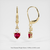 <span>1.12</span>&nbsp;<span class="tooltip-light">Ct.Tw.<span class="tooltiptext">Total Carat Weight</span></span> Ruby Earrings, 14K Yellow Gold 2