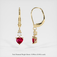 0.98 Ct.Tw. Ruby Earrings, 14K Yellow Gold 2