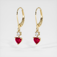 0.98 Ct.Tw. Ruby Earrings, 14K Yellow Gold 3