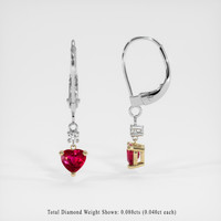 <span>1.12</span>&nbsp;<span class="tooltip-light">Ct.Tw.<span class="tooltiptext">Total Carat Weight</span></span> Ruby Earrings, 14K Yellow & White 2