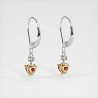 0.98 Ct.Tw. Ruby Earrings, 14K Yellow & White 4