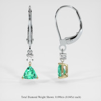 0.77 Ct.Tw. Gemstone Earrings, 14K Yellow & White 2