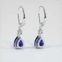 <span>3.82</span>&nbsp;<span class="tooltip-light">Ct.Tw.<span class="tooltiptext">Total Carat Weight</span></span> Sapphire Earrings, 14K White Gold 4
