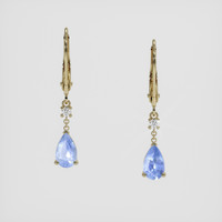 <span>1.65</span> <span class="tooltip-light">Ct.Tw.<span class="tooltiptext">Total Carat Weight</span></span> Blue Sapphire Earrings, 14K Yellow Gold 1