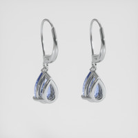 <span>1.65</span>&nbsp;<span class="tooltip-light">Ct.Tw.<span class="tooltiptext">Total Carat Weight</span></span> Blue Sapphire Earrings, 14K White Gold 4