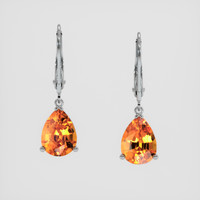 <span>2.40</span> <span class="tooltip-light">Ct.Tw.<span class="tooltiptext">Total Carat Weight</span></span> Orange Spessartite Garnet Earrings, 14K White Gold 1