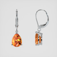 <span>2.40</span>&nbsp;<span class="tooltip-light">Ct.Tw.<span class="tooltiptext">Total Carat Weight</span></span> Orange Spessartite Garnet Earrings, 14K White Gold 2