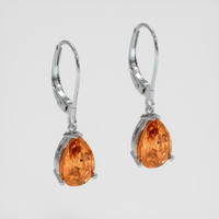 <span>2.40</span> <span class="tooltip-light">Ct.Tw.<span class="tooltiptext">Total Carat Weight</span></span> Orange Spessartite Garnet Earrings, 14K White Gold 3