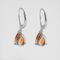 <span>2.40</span>&nbsp;<span class="tooltip-light">Ct.Tw.<span class="tooltiptext">Total Carat Weight</span></span> Orange Spessartite Garnet Earrings, 14K White Gold 4